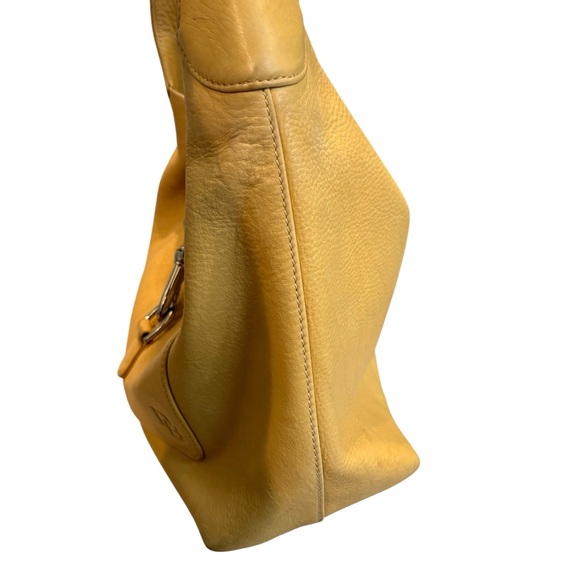 Dooney & Bourke Belvedere Logo Lock Hobo Bag Yellow Pebbled Leather - Picture 11 of 16